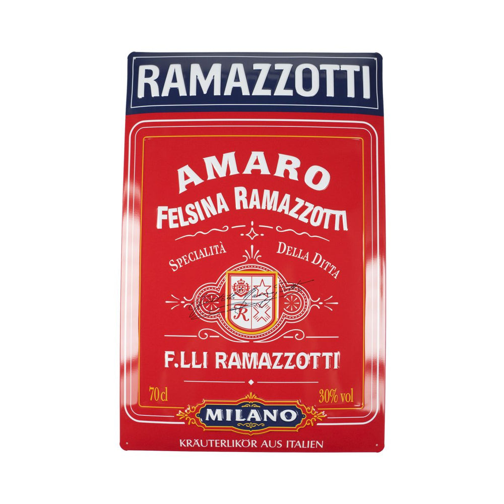Ramazzotti metal sign wall sign 50x33cm decoration Milan Italy gastro living room