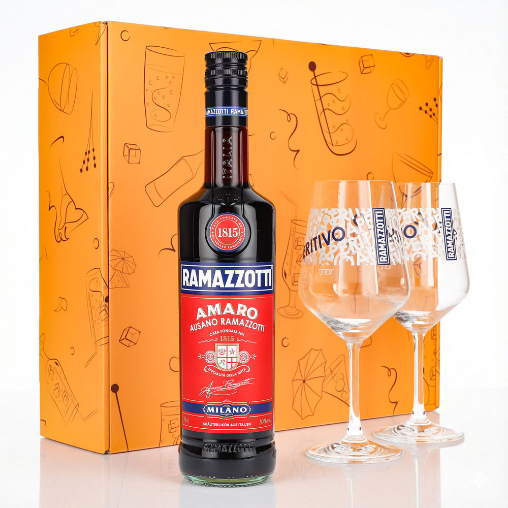 Ramazzotti Liqueur Gift Set 0.7l 30% + Balloon Glass I Orange