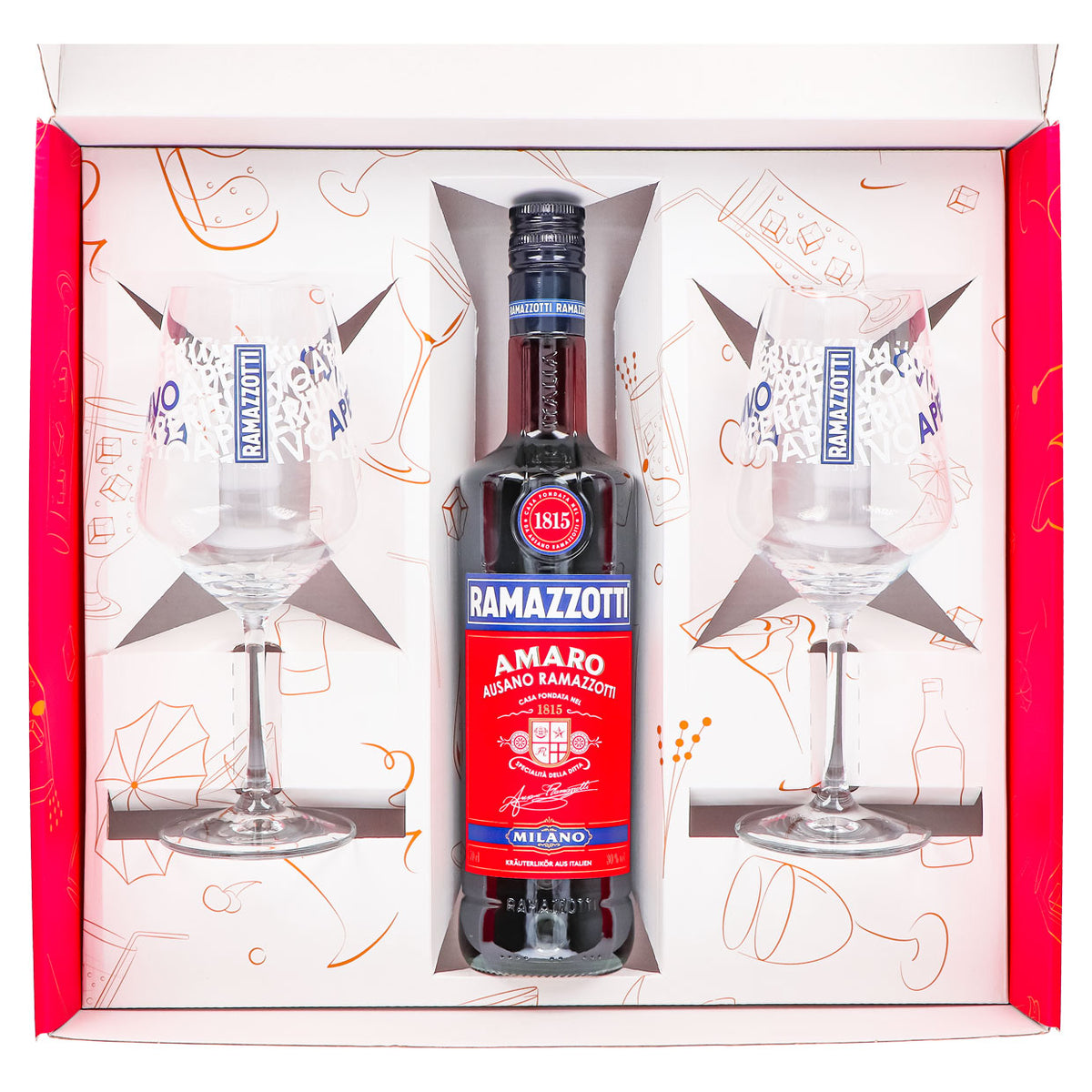 Ramazzotti Liqueur Gift Set 0.7l 30% + Balloon Glass I Pink – View 4