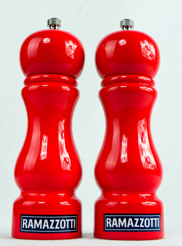 Ramazzotti Salt & Pepper Mill Liqueur Real Wood Ceramic Grinder Mill Red Large