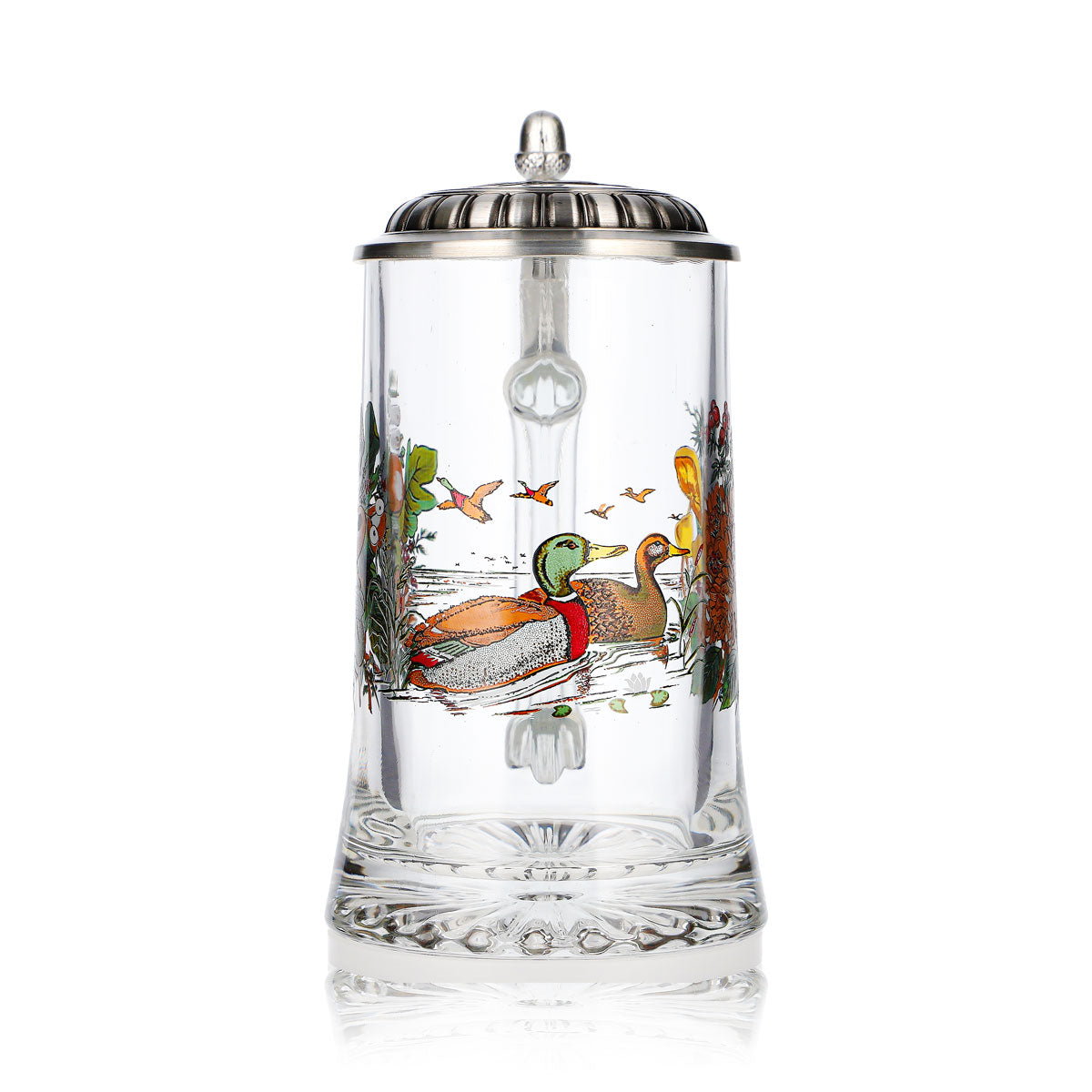 Rastal Beer Glass 0.5-Liter Jug with Pewter Lid, Ducks – View 2