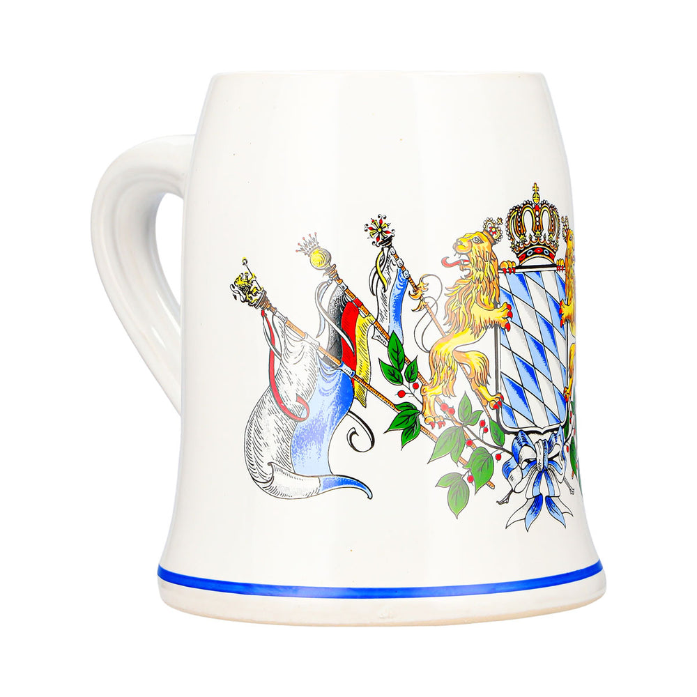 Rastal Beer Glass, 0.6-liter Clay Mug with Bavarian Coat of Arms, Clay