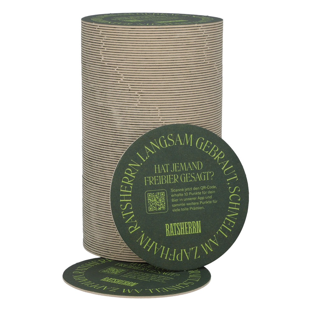 Councilman Beer Coaster, Green, New, Paper Coaster, Glass Coaster