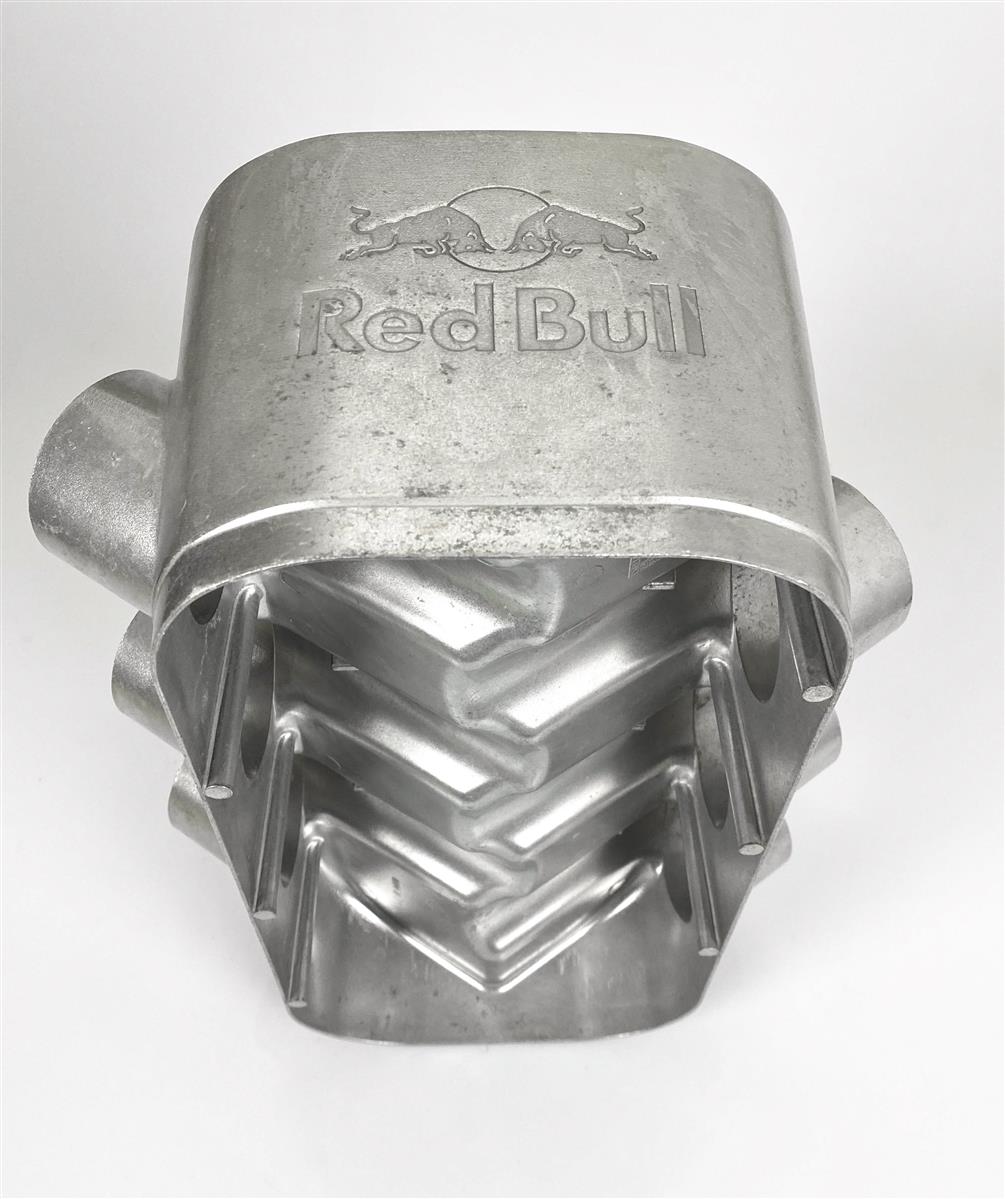 Red Bull Energy Bottle Cooler Ice Cube Container Engine Block Metal – View 7