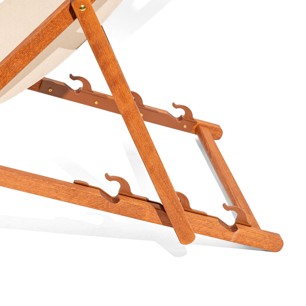 Richards Sun Iced Tea Deck Chair Beach Chair Beige Yellow Foldable Wood – View 4