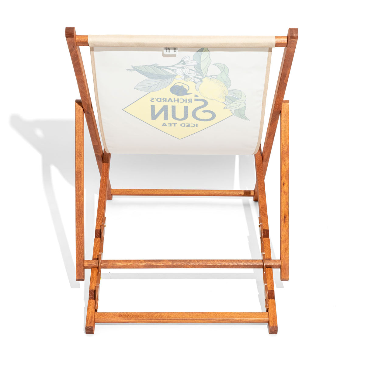 Richards Sun Iced Tea Deck Chair Beach Chair Beige Yellow Foldable Wood – View 5