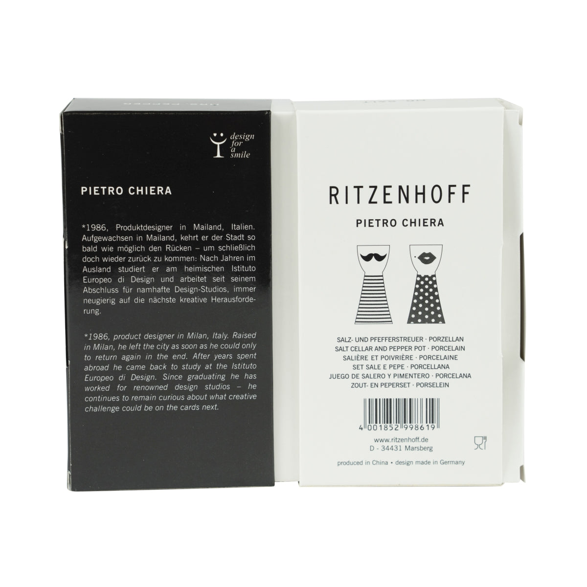 Ritzenhoff Mr. Salt Mrs. Pepper Shaker Salt Pepper Spice Kitchen Pietro Chiera – View 5