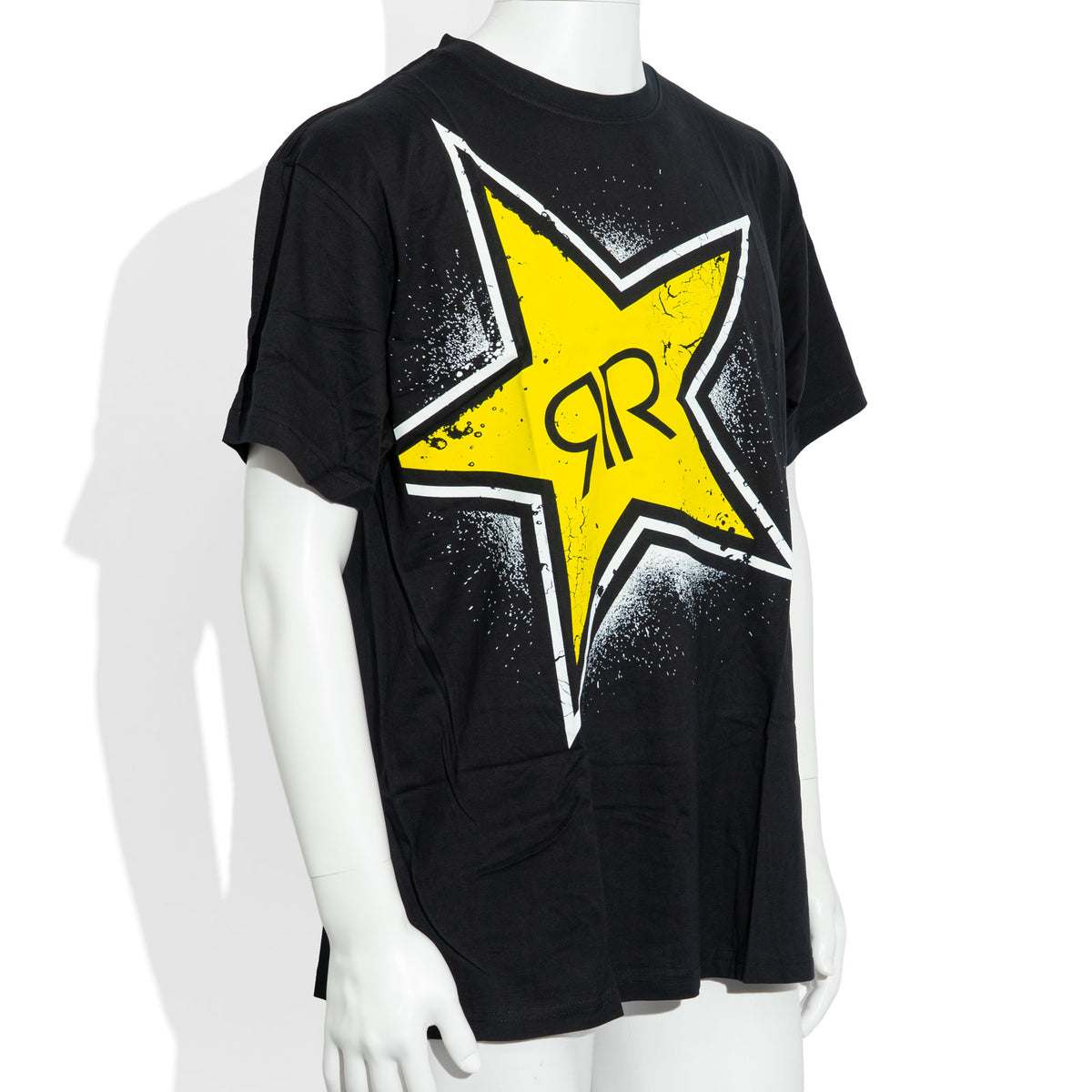 Rockstar Energy Glass Black (Yellow Star) Unisex Size L Cotton T-Shirt – View 2