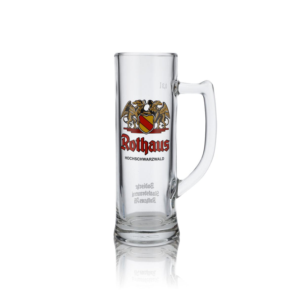 Rothaus beer mug glass 0,3l Seidel Humpen Tannenzäpfle Badische Brauerei