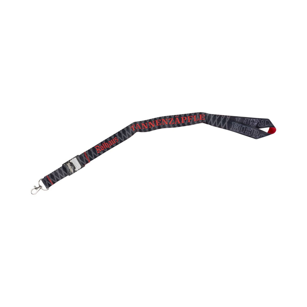 Rothaus key chain Tannenzäpfle black red carabiner lanyard badge holder