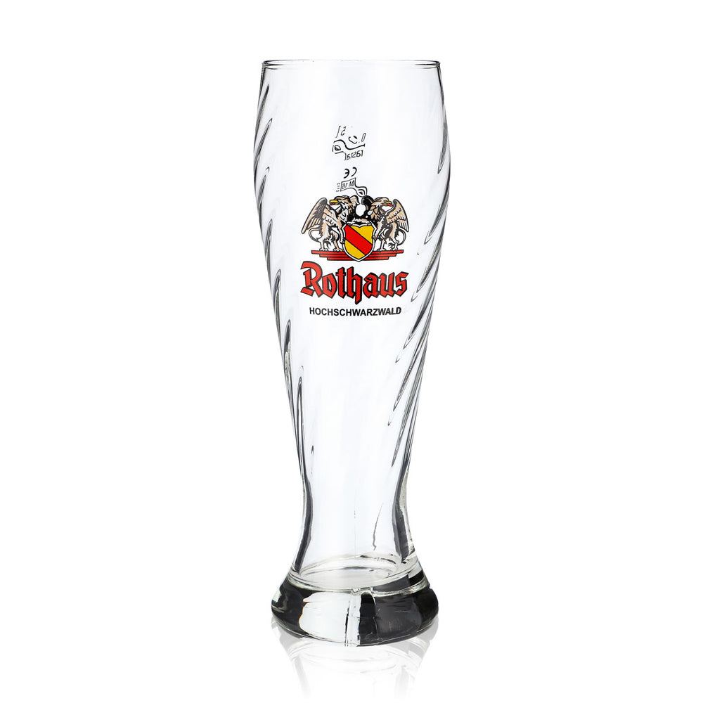 Rothaus wheat beer glass 0.5 l, elegant relief contour glass for the hospitality industry, calibrated