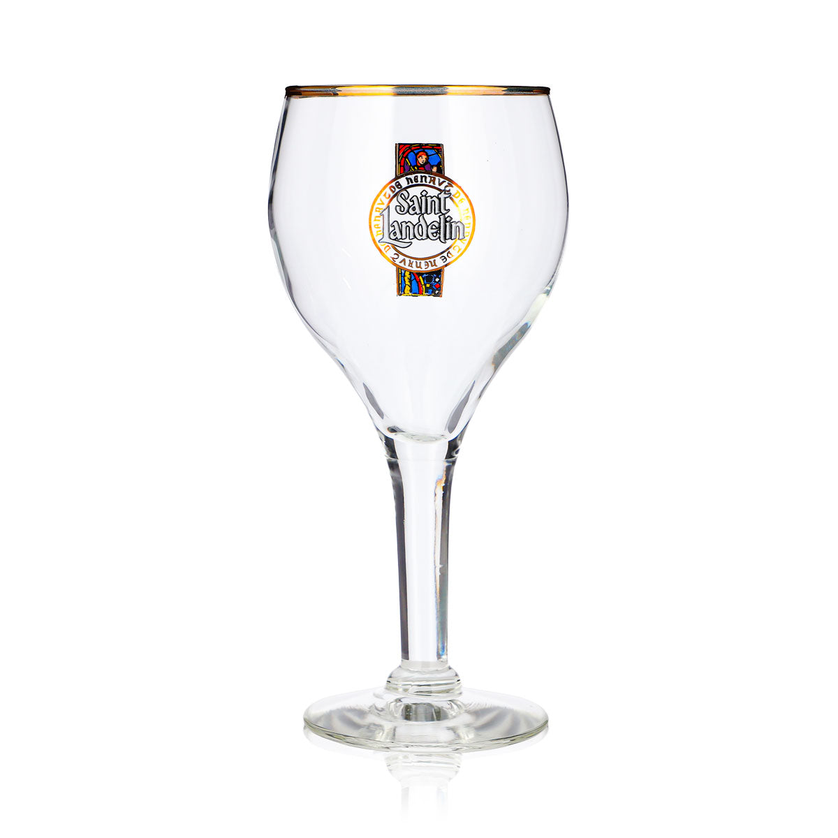 Saint Landelin Beer Glass, 0.25 L, Goblet, Gold Rim – View 2