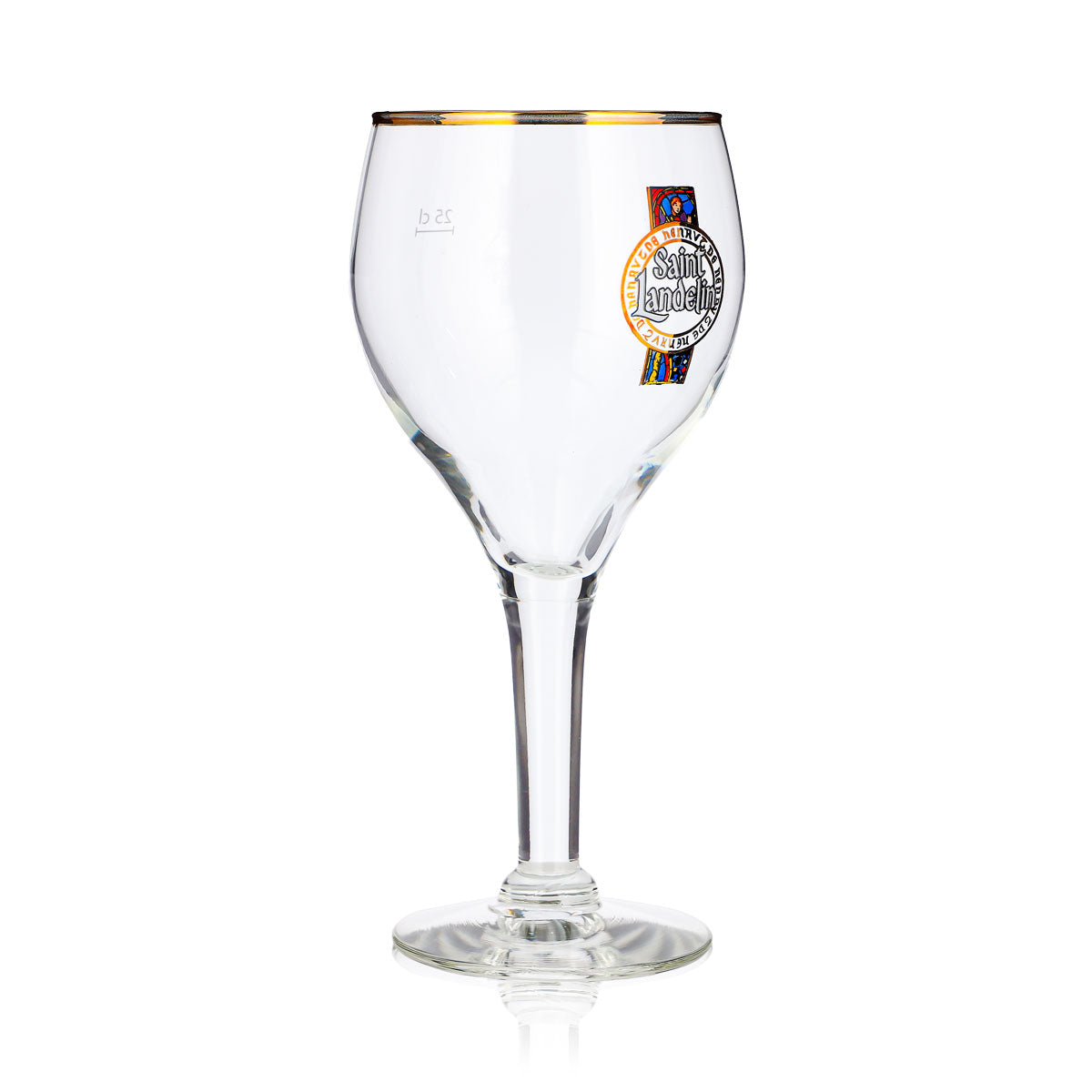 Saint Landelin Beer Glass, 0.25 L, Goblet, Gold Rim – View 3