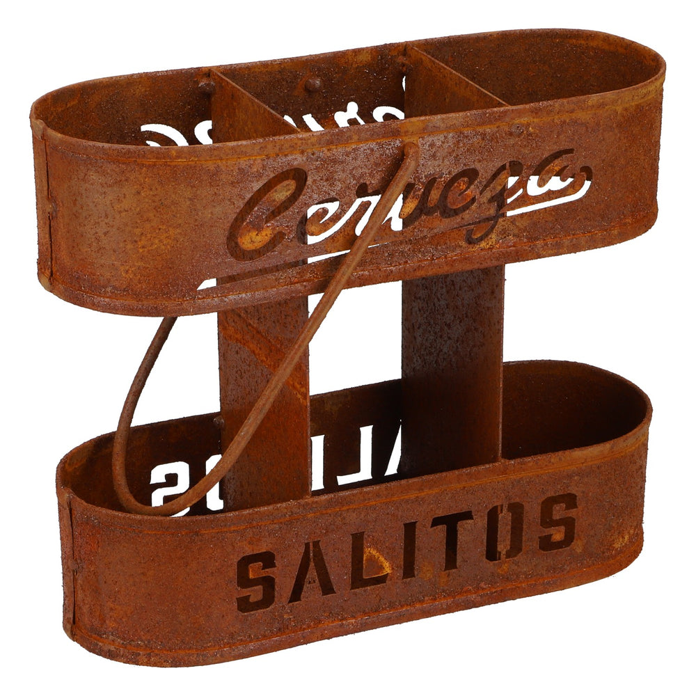 Salitos Beer 3-Bottle Carrier Metal Bottle Carrier Rusted Edition