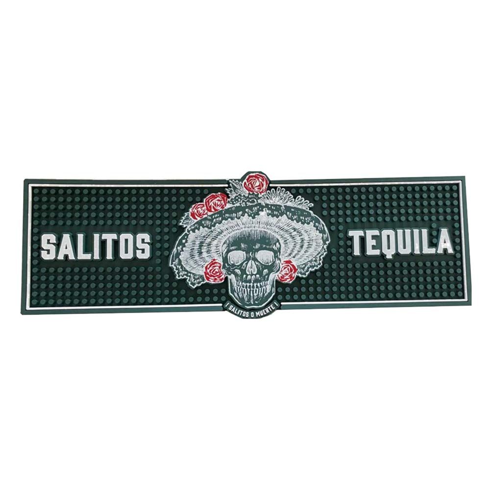 Salitos Beer Bar Mat 50x16cm Green Tequila Drip Mat Glass Runner XL Bar