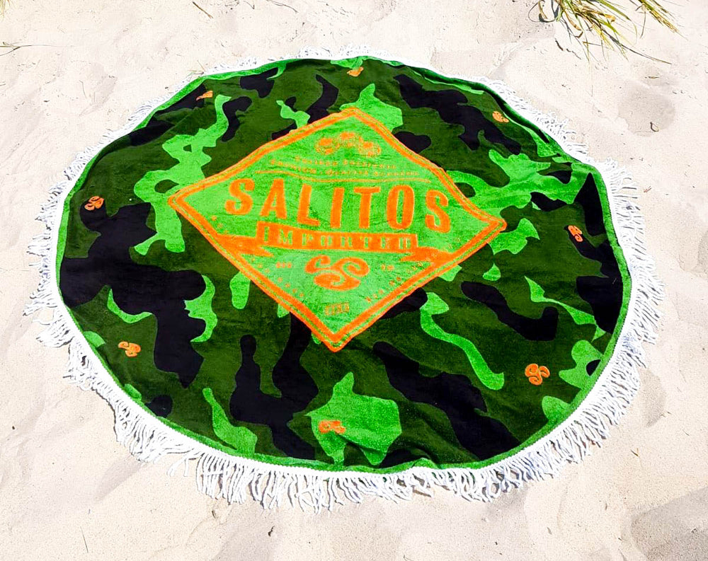 Salitos Beer Towel Roundie 150cm Camouflage Beach Towel Picnic Blanket