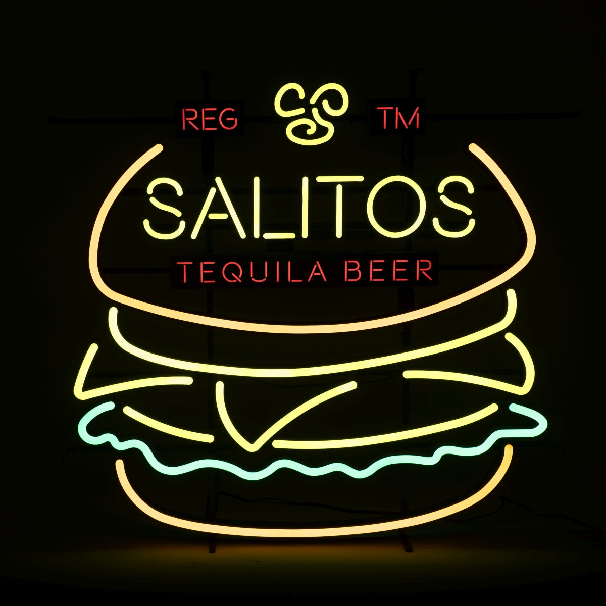 Salitos Beer Neon Sign Burger 75x70 cm Used LED Sign Neon Sign Bar – View 2