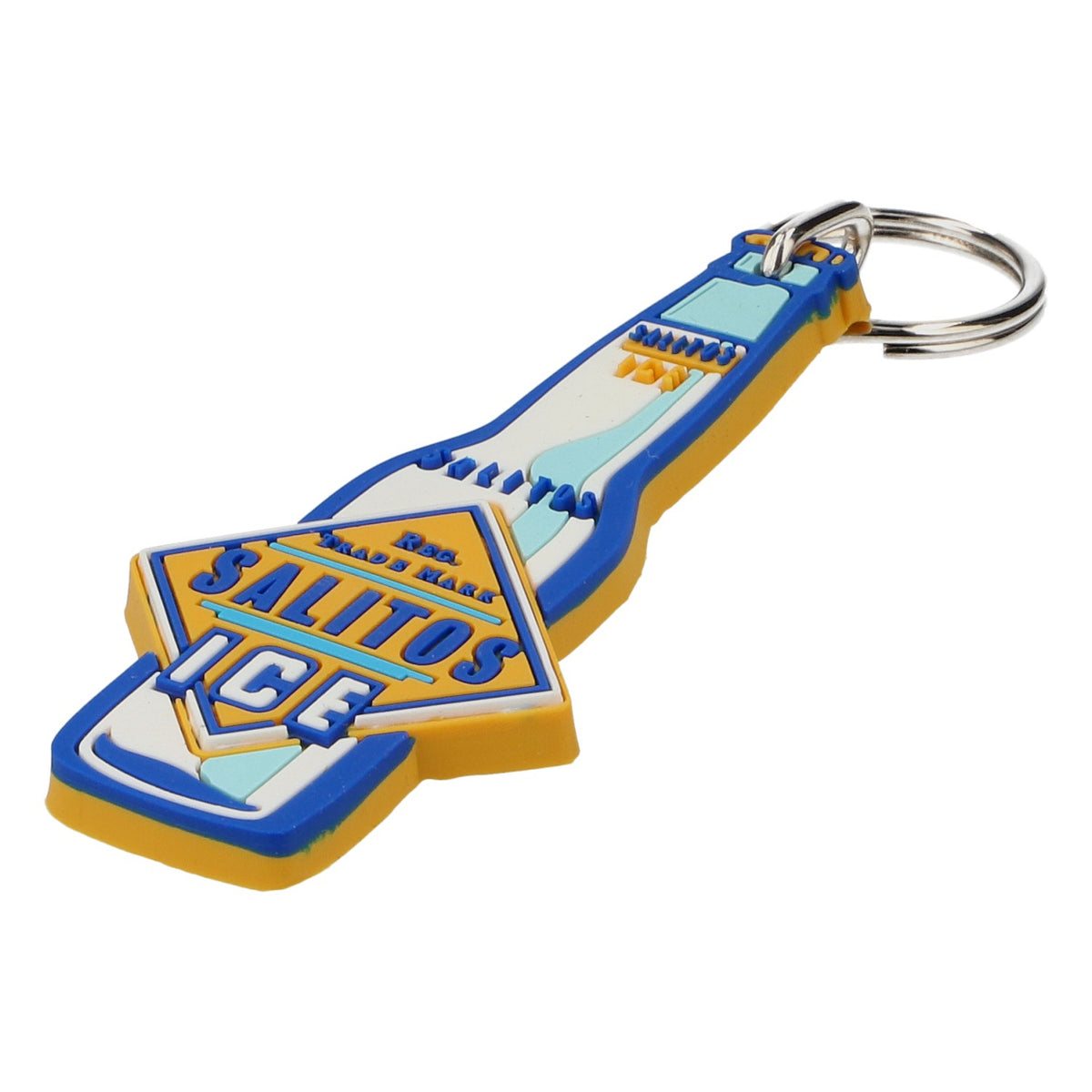 Salitos Beer Keychain ICE Bottle Shape, New, Rubber, Blue