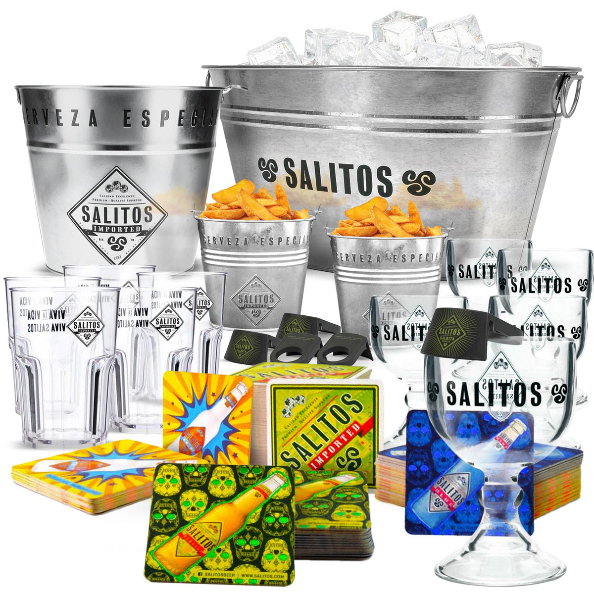 Salitos Party Bundle Set II consisting of 10 glasses and ice cube trays (small/large/mini)