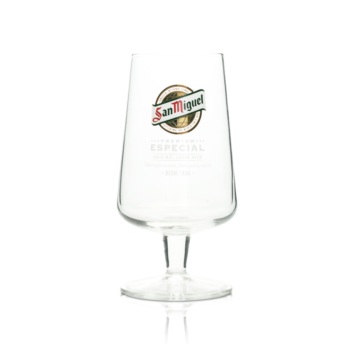 6x San Miguel Beer Glass 0.3l Cup Especial 1890 Crisal Tulip Glasses Copas Beer – View 2
