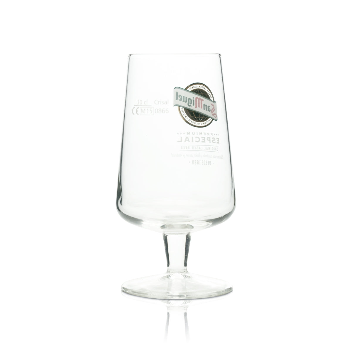 6x San Miguel Beer Glass 0.3l Cup Especial 1890 Crisal Tulip Glasses Copas Beer – View 3