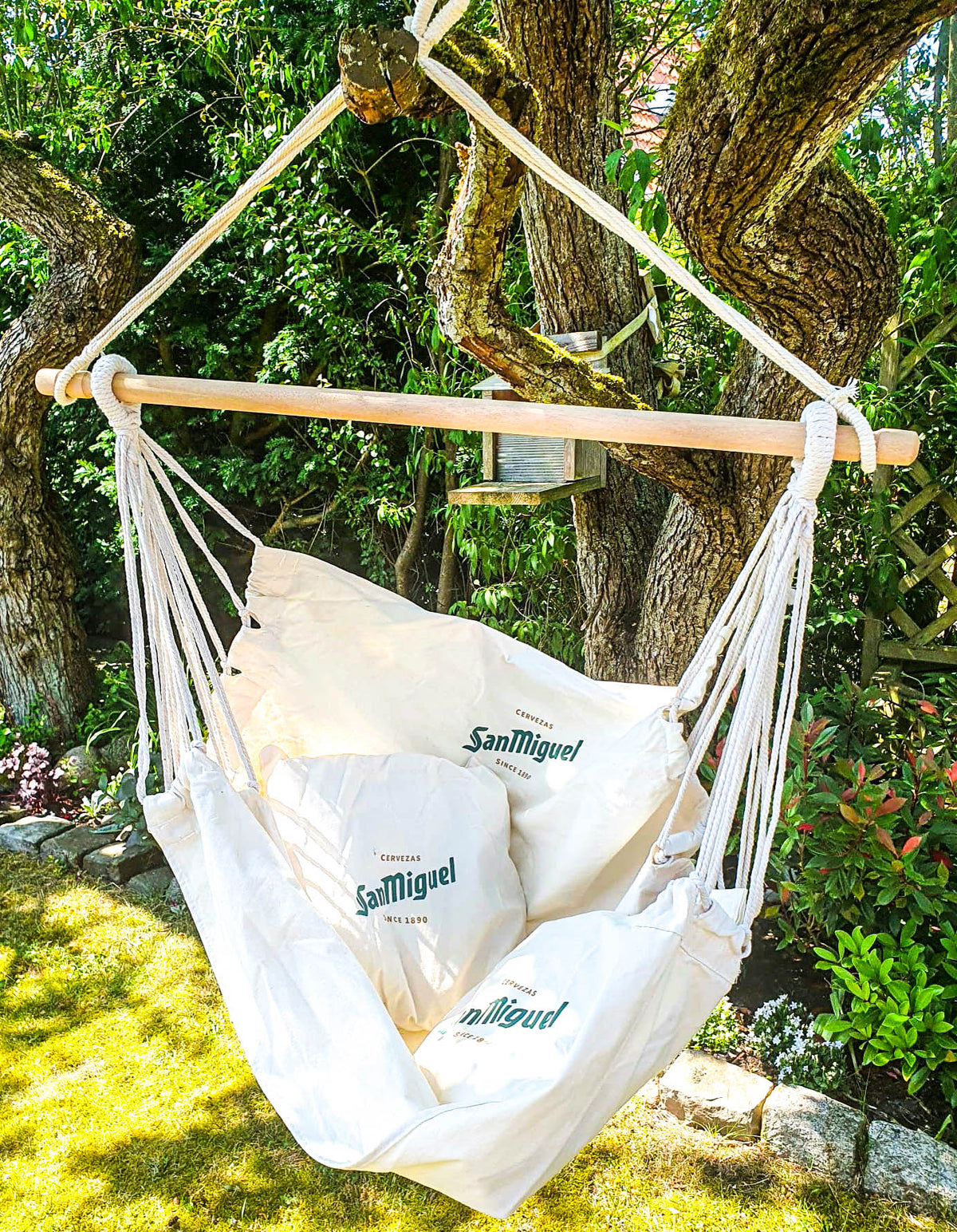 San Miguel Beer Hammock Hanging Chair Hanging Basket with 2 Pillows – View 4