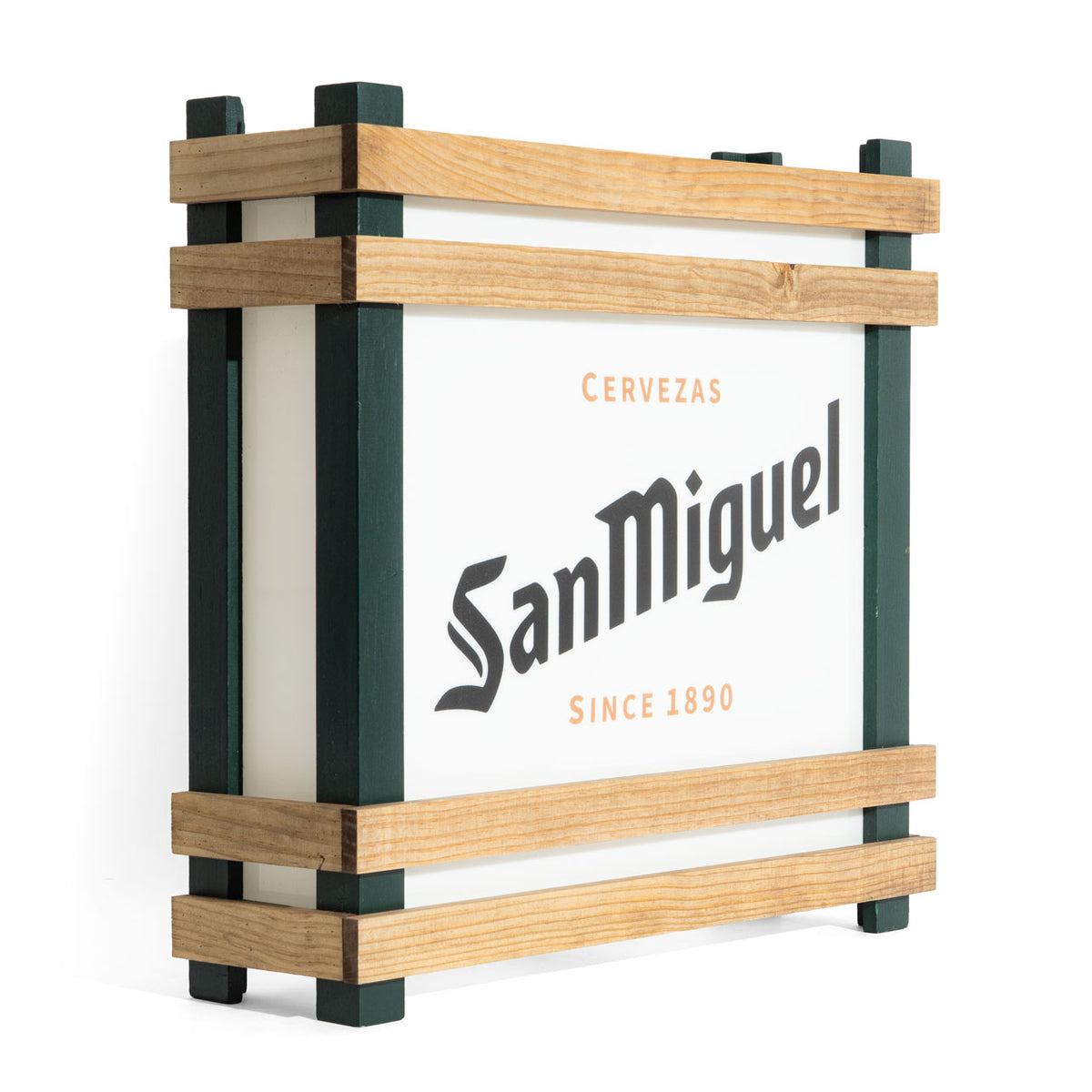 San Miguel beer sign wall mural wall box 44x44x13.5 cm for hanging – View 2