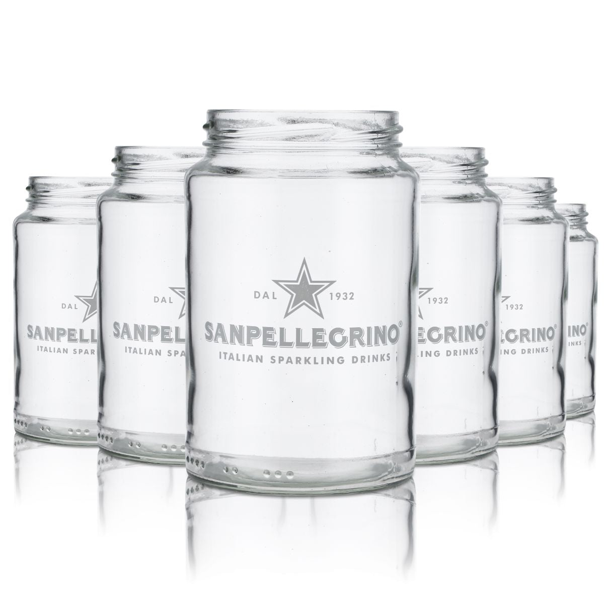 6x San Pellegrino jar 0.5l preserving jar without lid screw-top water jar set