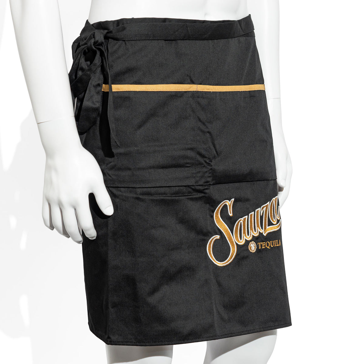 Sauza Tequila Bistro Apron, Black with Gold Accents – View 2