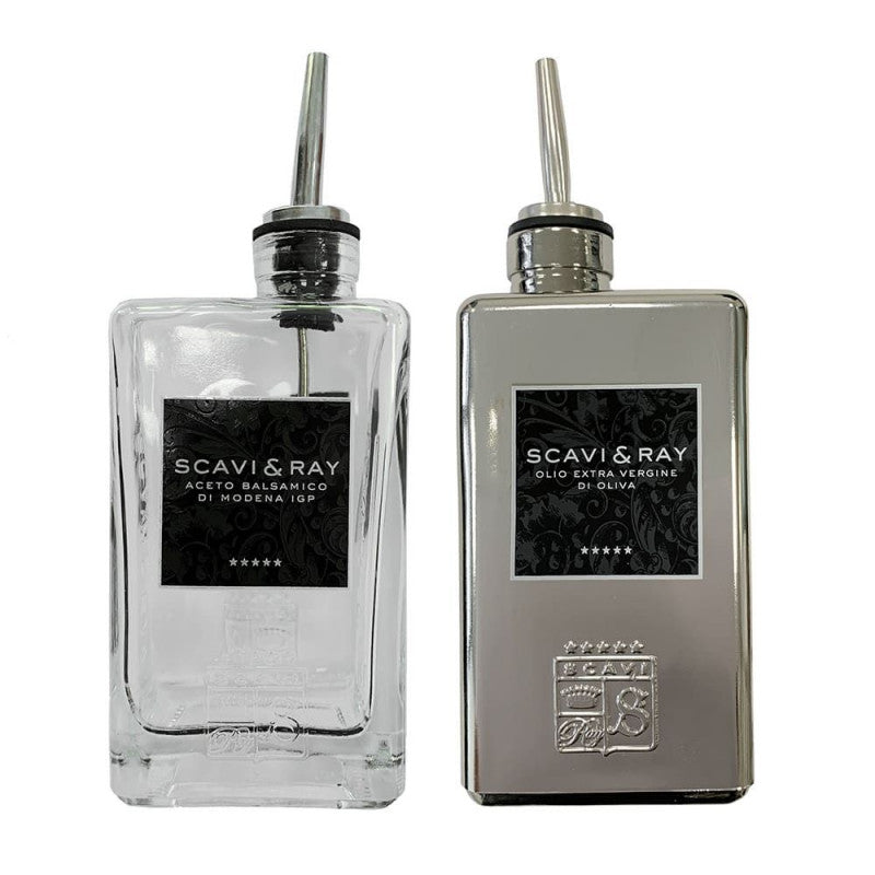 Scavi & Ray Real Glass Vinegar and Oil Dispenser Set Bottle Set "Olio e Aceto"