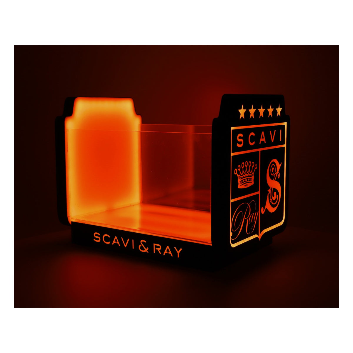 Scavi & Ray LED Champagne Cooler Bottle Cooler Battery incl. Power Supply Ice Bucket Illuminata Black Transparent