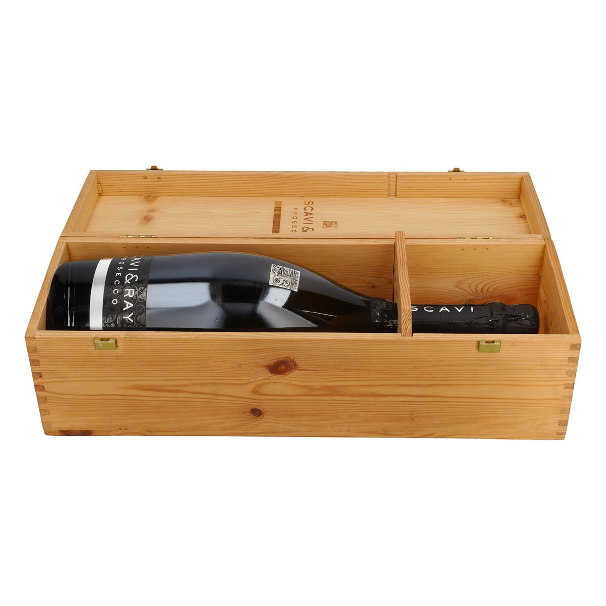 Scavi & Ray Prosecco Show Real Glass Bottle Decorative Bottle Show Bottle 1.5 L With Wooden Box – View 3