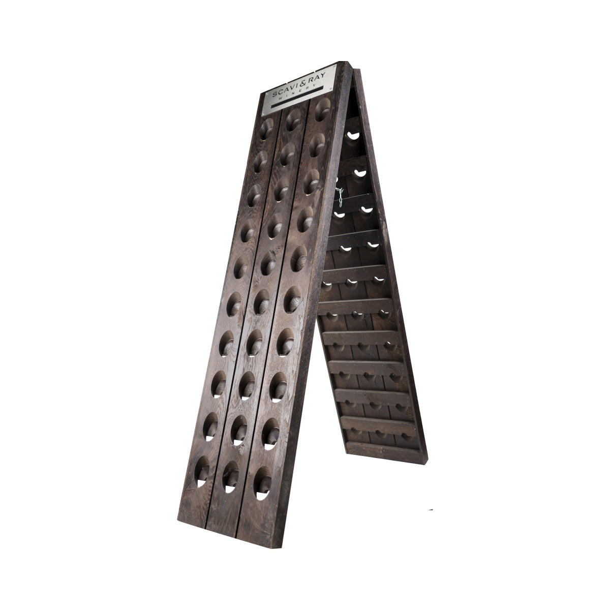 Scavi & Ray Sparkling Wine Bottle Rack 60 Bottles Wooden Display Shaker Bar Elegant