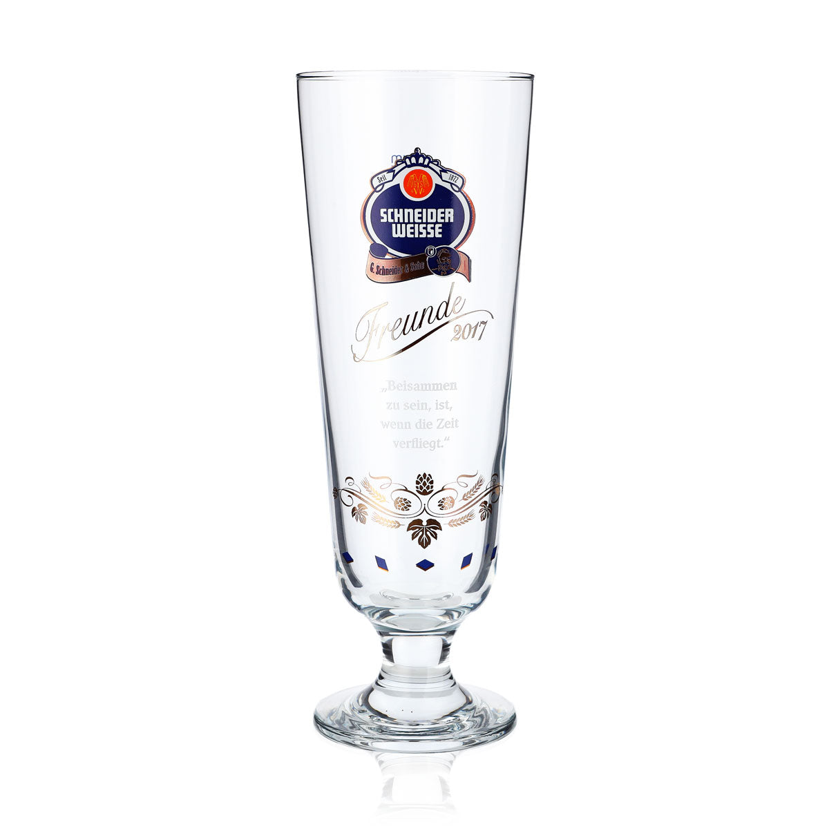 Schneider Weisse Beer Glass Edition 0.5l Trophy "Friends 2017" Sahm Antik