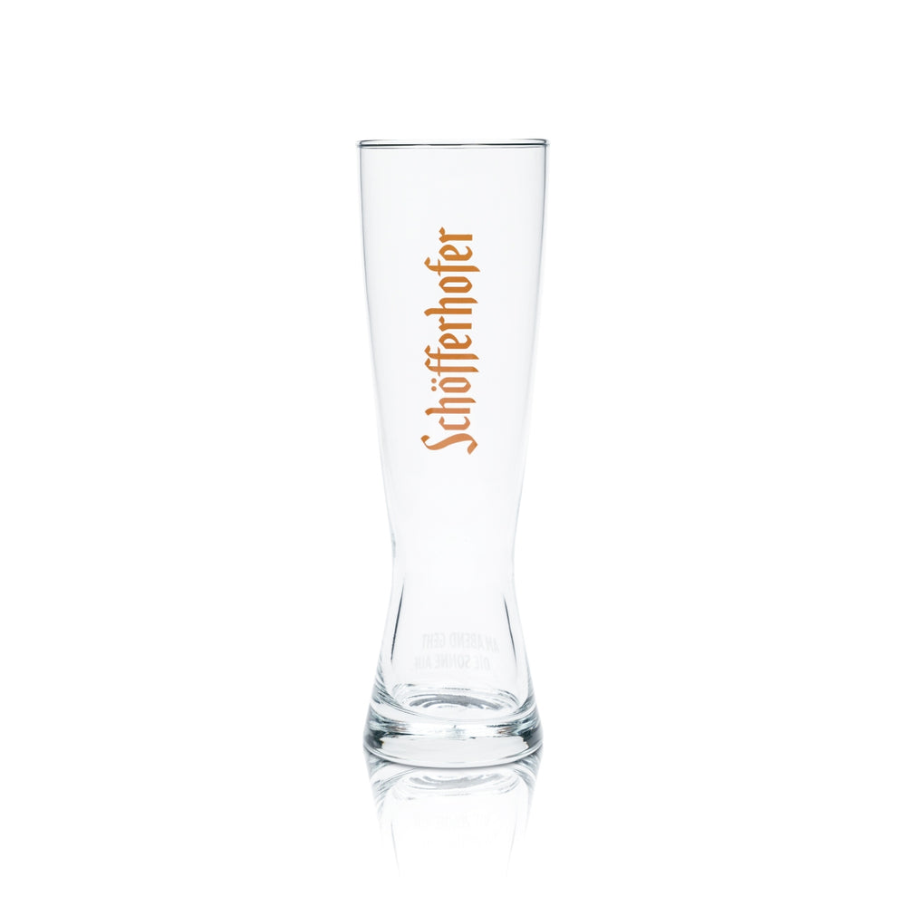 Schöfferhofer Beer Glass 0.5l Wheat Beer Glasses Wheat Relief Orange Print Yeast Bar