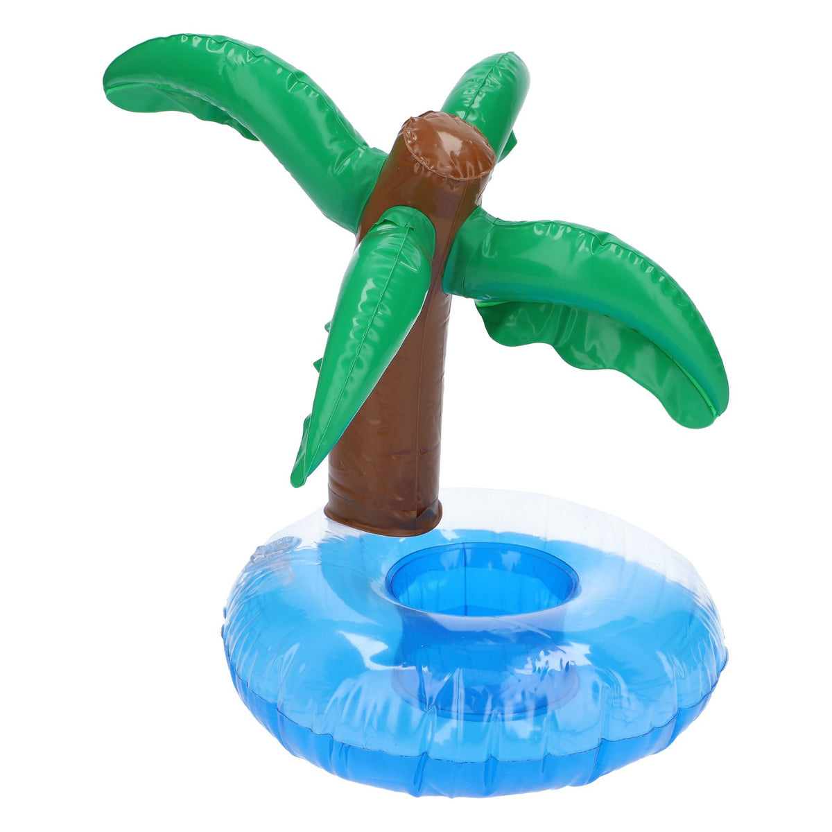 Floating drink holder, inflatable palm tree, pool gadget, blue