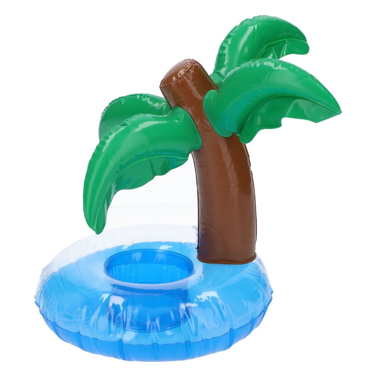 Floating drink holder, inflatable palm tree, pool gadget, blue – View 3
