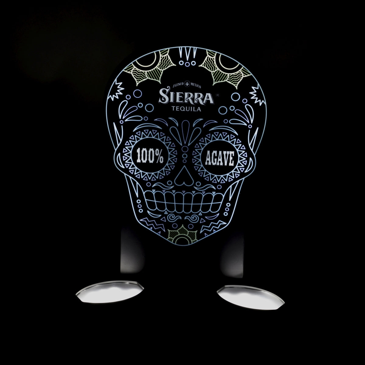 Sierra Tequila LED Glorifier for 2 Bottles Illuminated Sign Advertising Skull – View 3