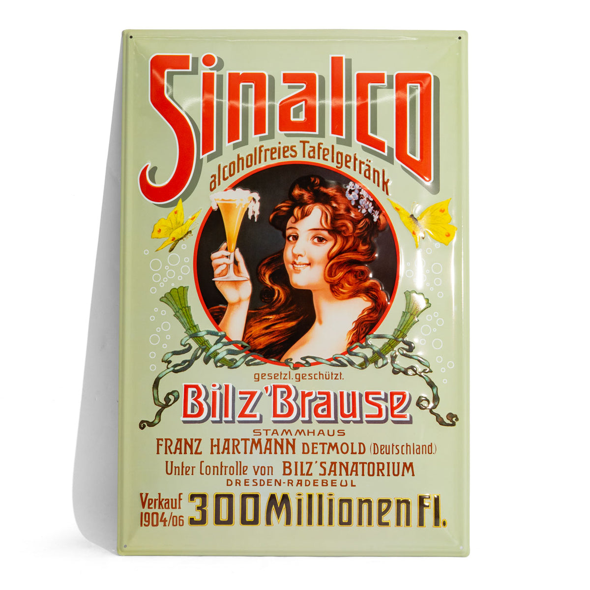 Sinalco metal sign wall sign retro decorative sign wall decoration curved "Bilz Brause"