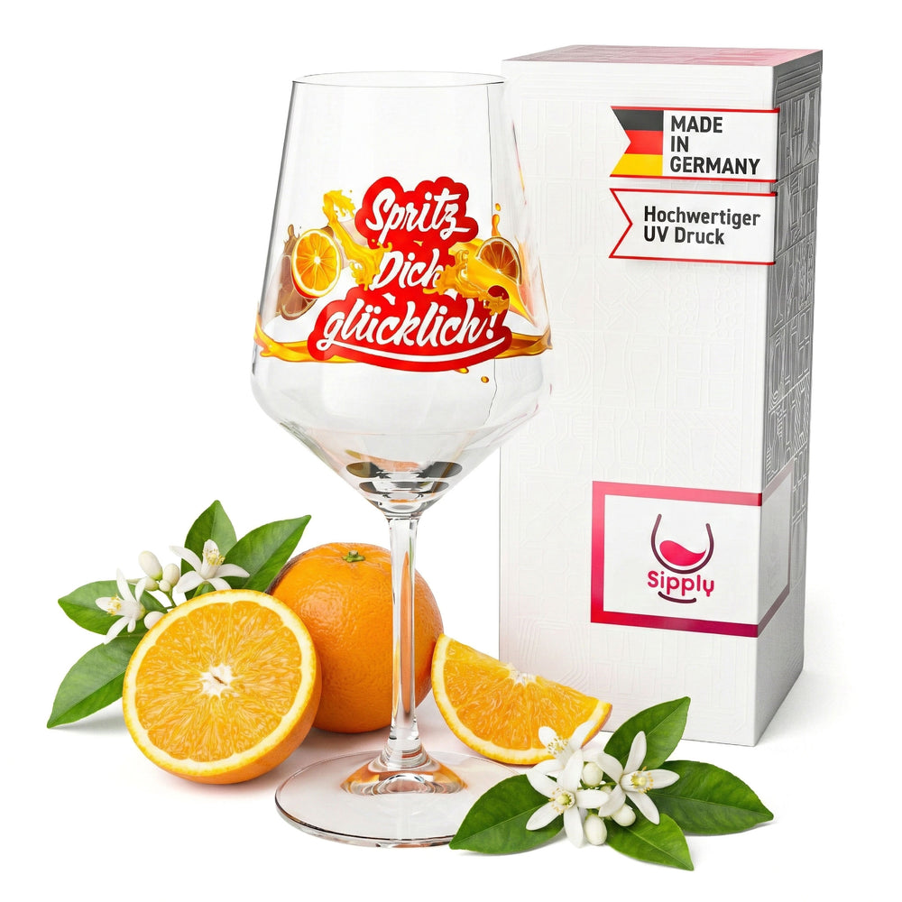 Sipply Summer Vibes aperitif glass with slogan "Spritz yourself happy!" Beverages Cocktails 0.5l
