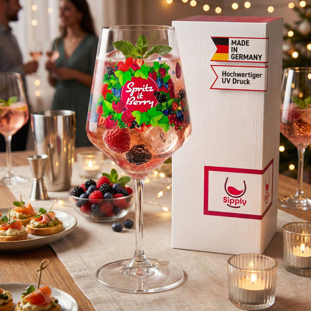 Sipply Summer Vibes aperitif glass with slogan "Spritz it Berry" 0.5 l – View 2