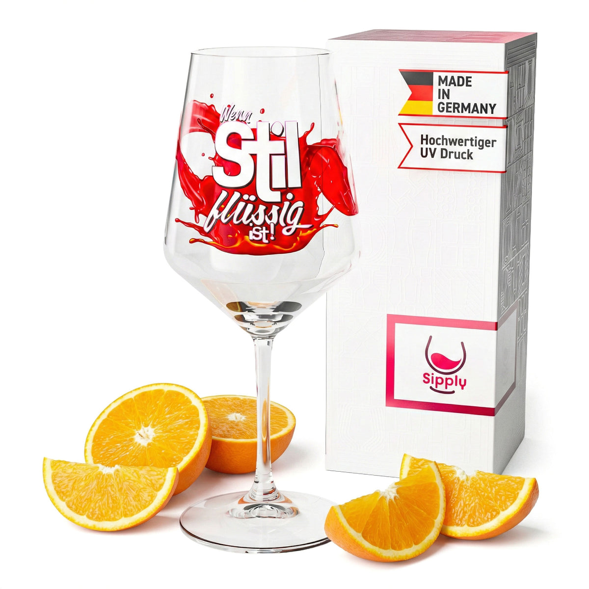 Sipply Summer Vibes aperitif glass with slogan "When style is liquid!" 0.5 l with transparency effect