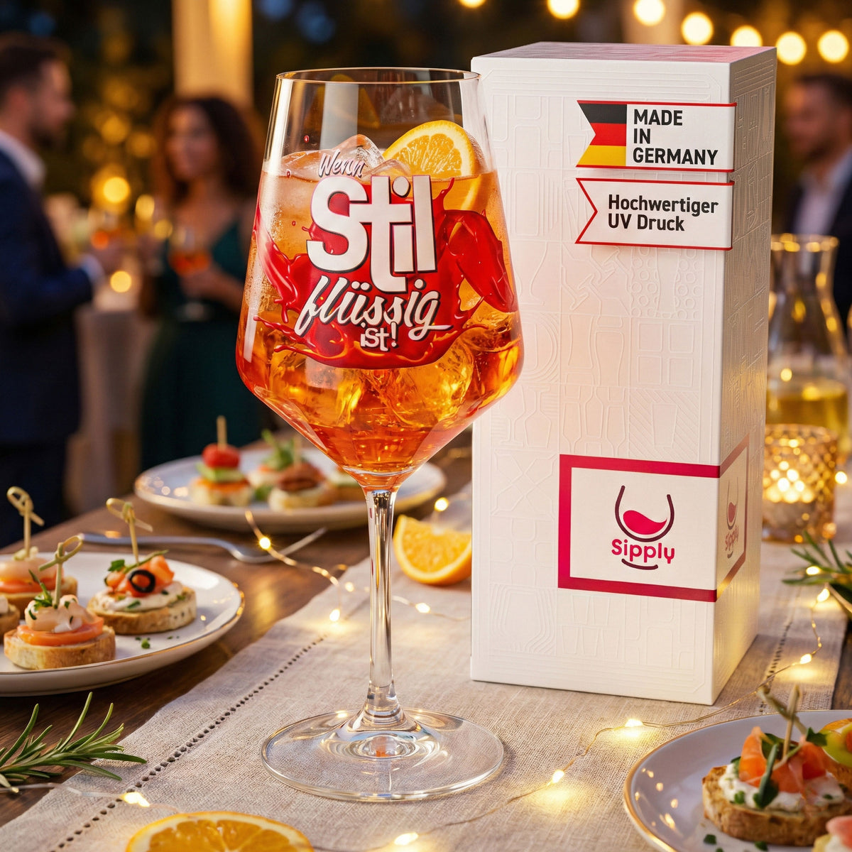 Sipply Summer Vibes aperitif glass with slogan "When style is liquid!" 0.5 l with transparency effect – View 2
