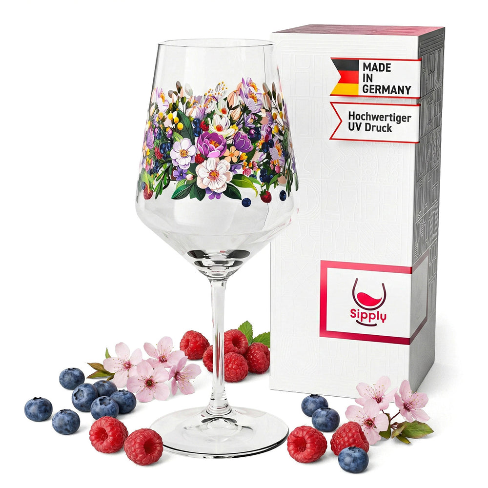 Sipply Summer Vibes aperitif glass with wild berry motif for spritz drinks and cocktails, 0.5 l