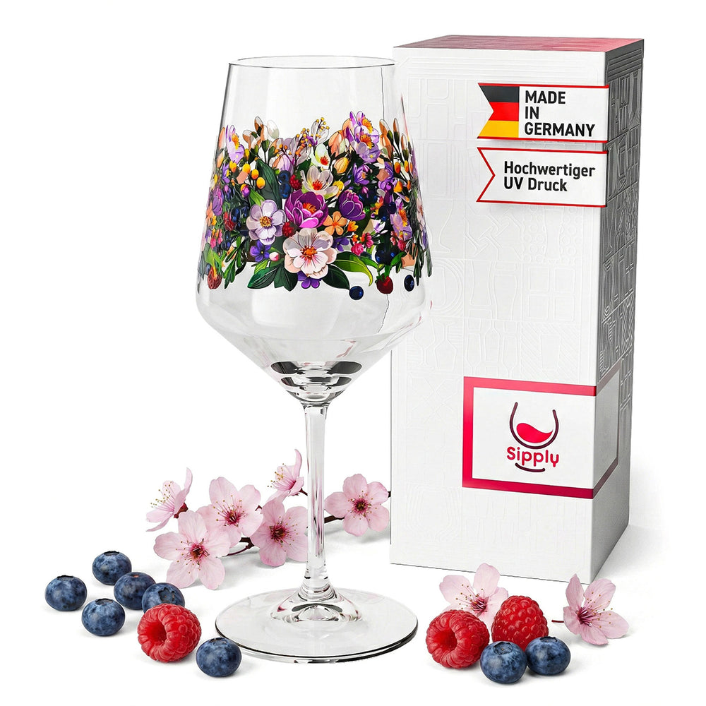 Sipply Summer Vibes aperitif glass with wild berry motif for spritz drinks and cocktails, 0.5 l, with transparency effect