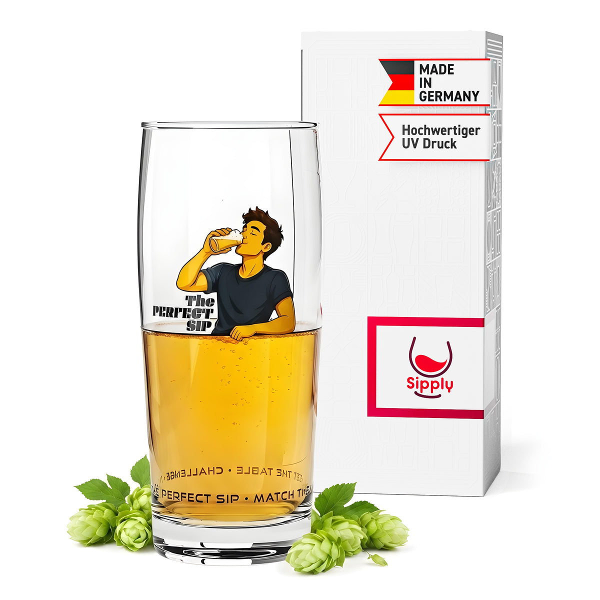 Sipply Beer Glass SETTING THE TABLE The Perfect SIP Willibecher 0.5 L - The Fun Social Media Trend