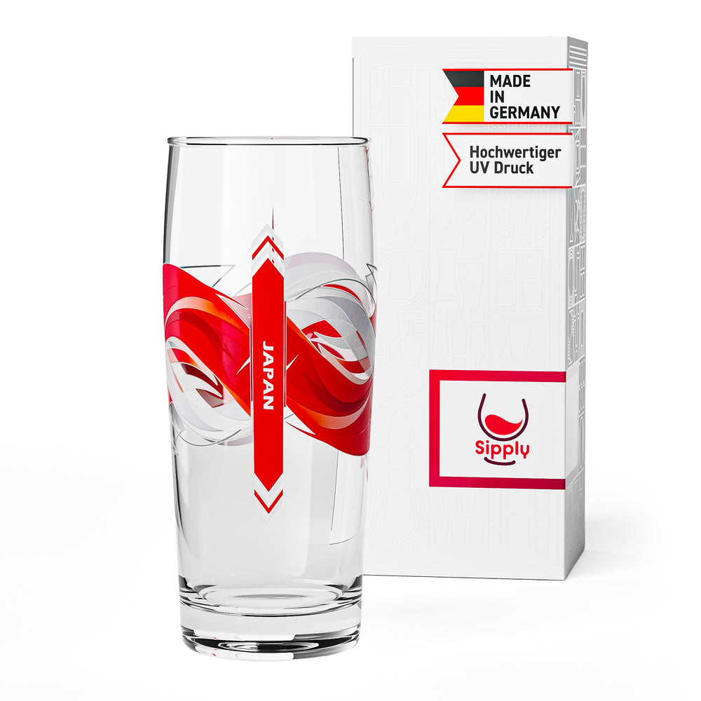 Sipply Willibecher Beer Glass, 0.5 L, Featuring Your Country's Flag: Japan