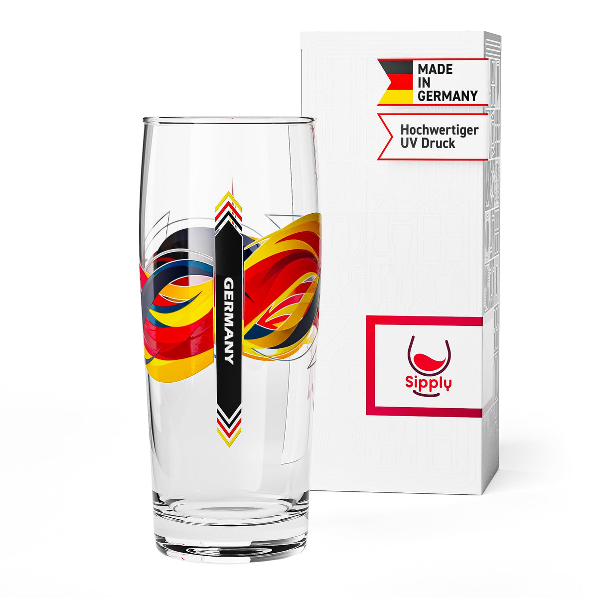 Sipply Beer Glass Willibecher 0.3l with Your Country Flag Germany