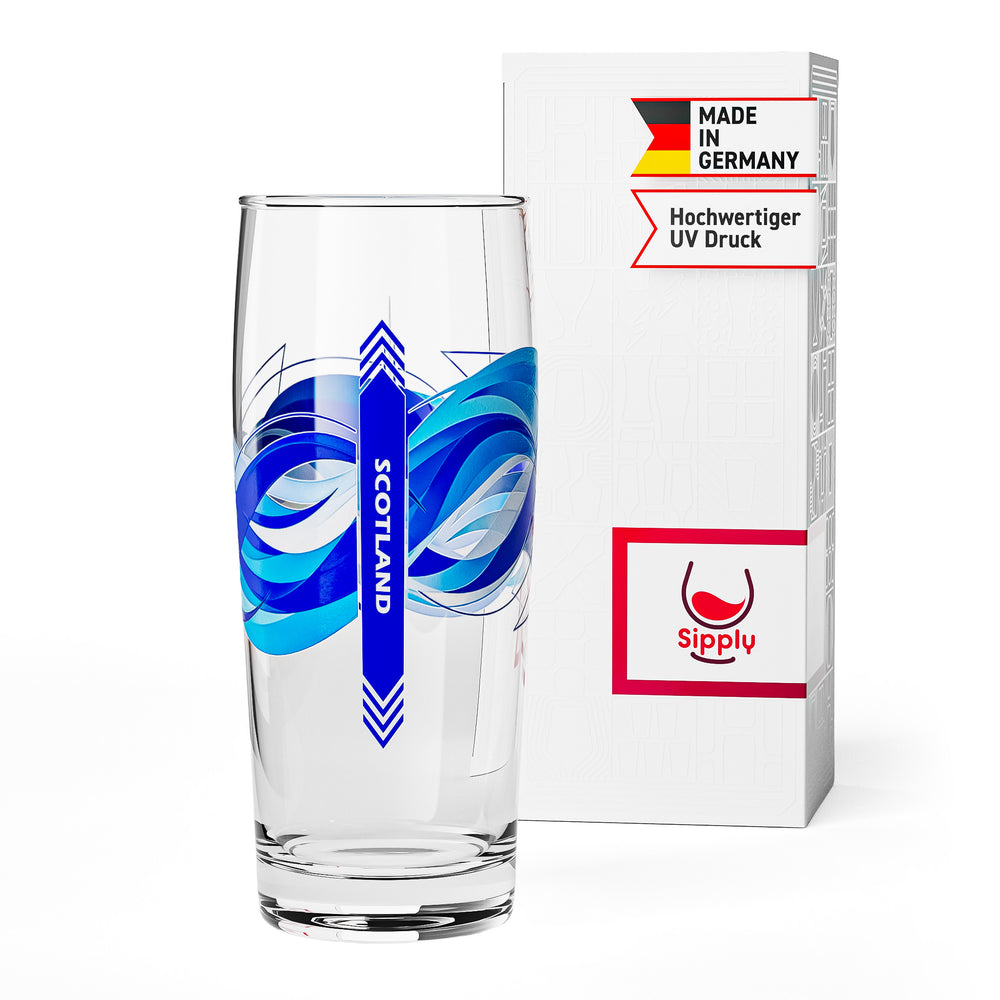 Sipply Willibecher Beer Glass, 0.5 L, Featuring the Flag of Scotland