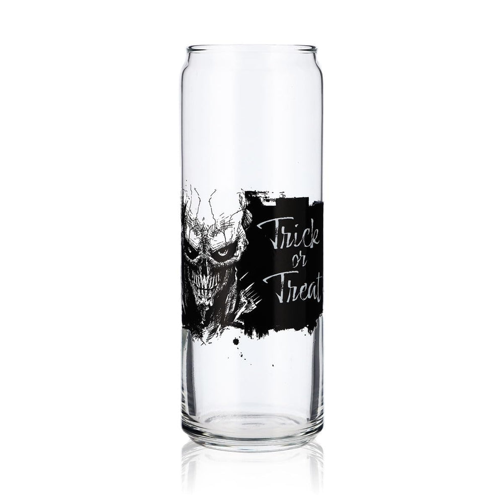 Sipply Drinking Glass with Halloween Design Trick or Treat as UV Print Can Glass 370ml